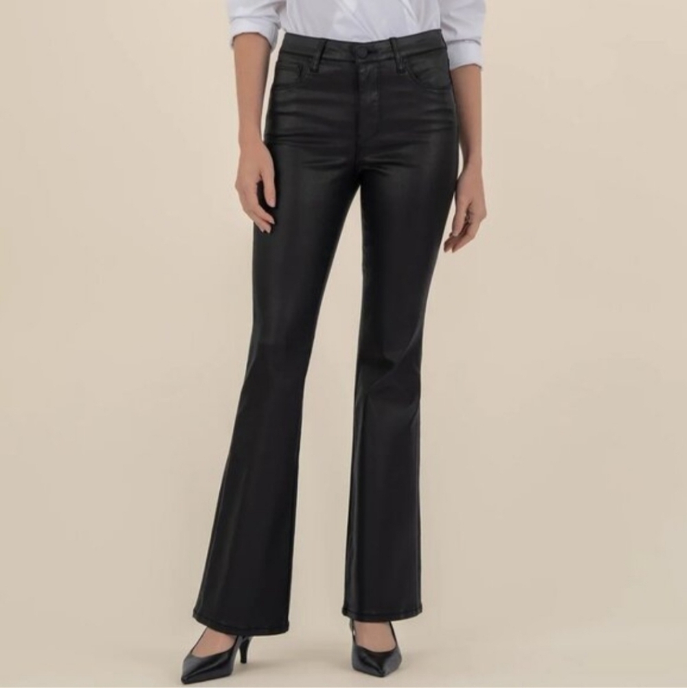 NWT Kut From The Kloth Size 2 Black Ana High Rise Fab Ab Flare Pants
